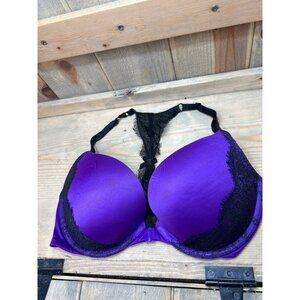 Victorias Secret Very Sexy Push-Up Bra 34D Purple & Black Lace Underwired Linger